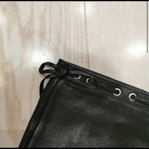 Kors Micheal kors black leather wedge knee…